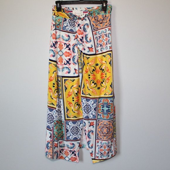 NWT By Anthropologie Tiled Midi Skirt Twisted Front Slit Hem Size Small H13703 - Picture 2 of 12